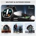 Miniatyrbild 4 av 8: Military Rugged Smart Watch for Men with Bluetooth Call(Answer/Make Call) Gift