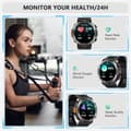 Miniatyrbild 5 av 8: Military Rugged Smart Watch for Men with Bluetooth Call(Answer/Make Call) Gift