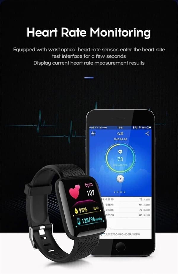 Smart Watch Men Women Fitness Tracker Blood Pressure Heart Rate Sport Watches