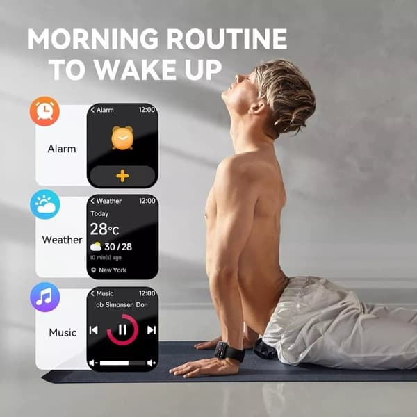 Alexa Smart Watch Calls Bluetooth Heart Rate Blood Pressure iPhone Samsung
