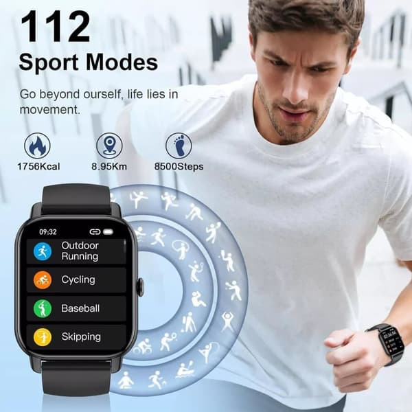 Alexa Smart Watch Calls Bluetooth Heart Rate Blood Pressure iPhone Samsung