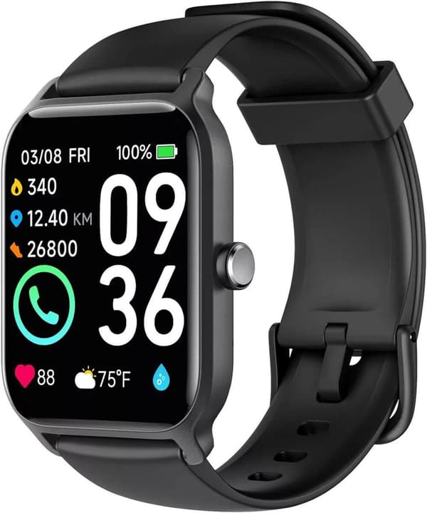 Alexa Smart Watch Calls Bluetooth Heart Rate Blood Pressure iPhone Samsung