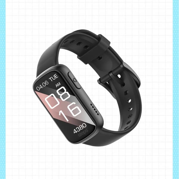 INF Smartwatch med EKG, puls- og blodtryksmåler, søvnmåler, skridttæller Sort