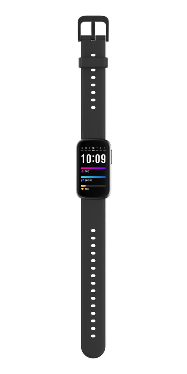 INF Smartwatch med EKG, puls- og blodtryksmåler, søvnmåler, skridttæller Sort