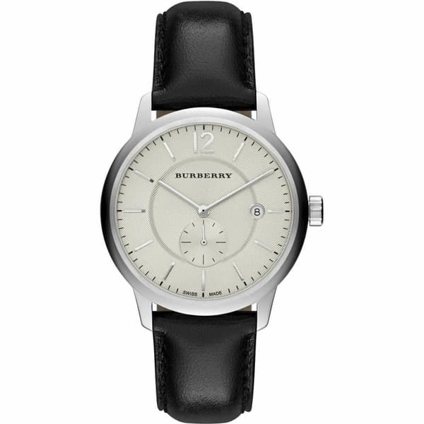 Burberry BU10000 Classic Rund Beige Urtavla Svart Läder Herrklocka