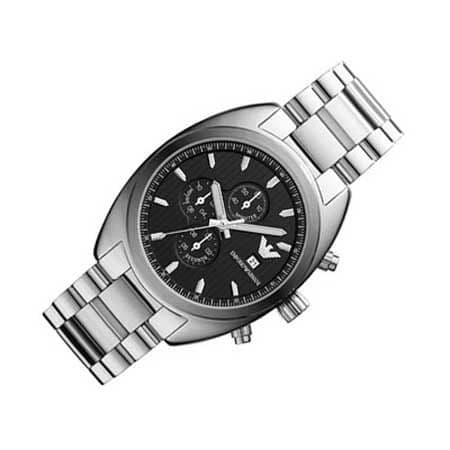 Herrklocka ARMANI AR5957 - ARMANI - Klocka - Man - Silver - Svart - Rostfritt stål