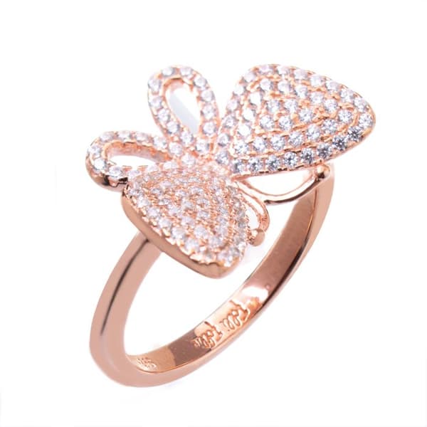 Ring kvinna - Folli Follie - 3R17S062RC-54 - Roséguld - Elegant - Strass