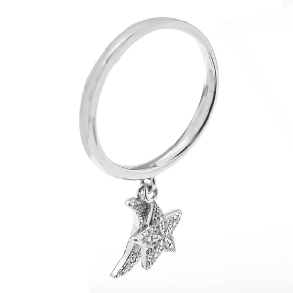 Damring - Folli Follie - 3R17S059C-56 - Guld - Storlek 56 - Glittrande kristaller