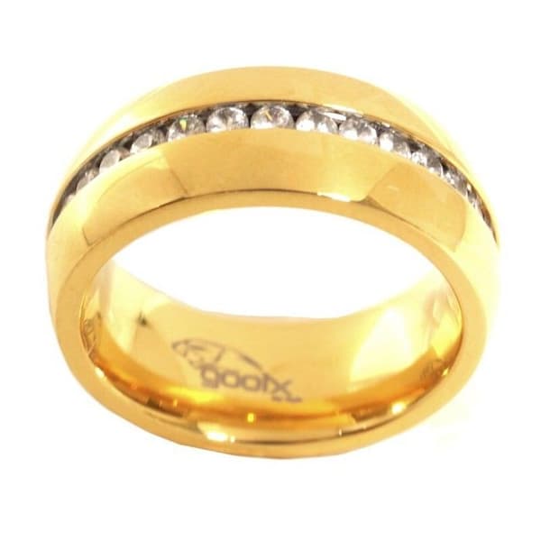 Damring - Gooix - 444-02132-540 - Rostfritt stål belagt med roséguld - Vit zirkon - Elegant och trendig