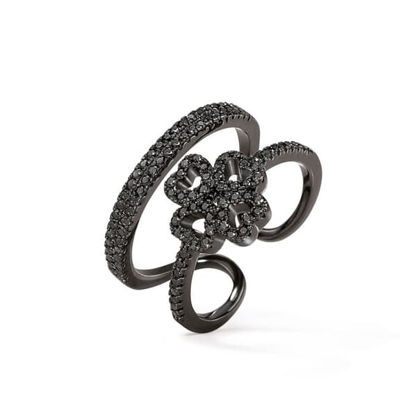 Ring kvinna - Folli Follie - 3R17S015KK-52 - Silver - Storlek 52 - Glittrande kristaller