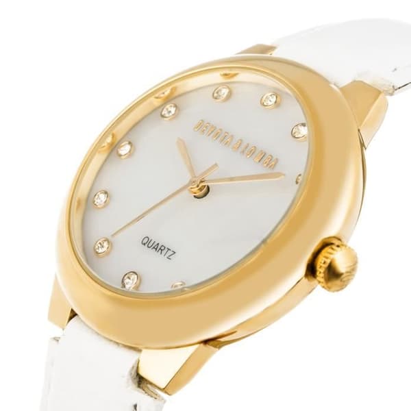 Devota &amp; Lomba Damklocka DL006WN-02WHI Guld - Kvarts - Analog - Vuxen - Gyllene