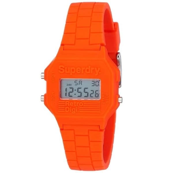 Klocka - SUPERDRY - SYL201O - Digital multifunktion - Orange silikon - Stänkbeständig