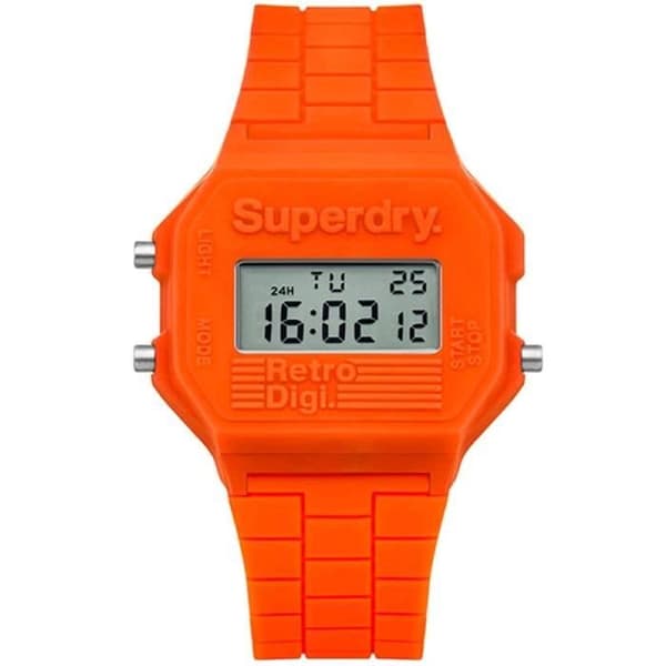 Klocka - SUPERDRY - SYL201O - Digital multifunktion - Orange silikon - Stänkbeständig