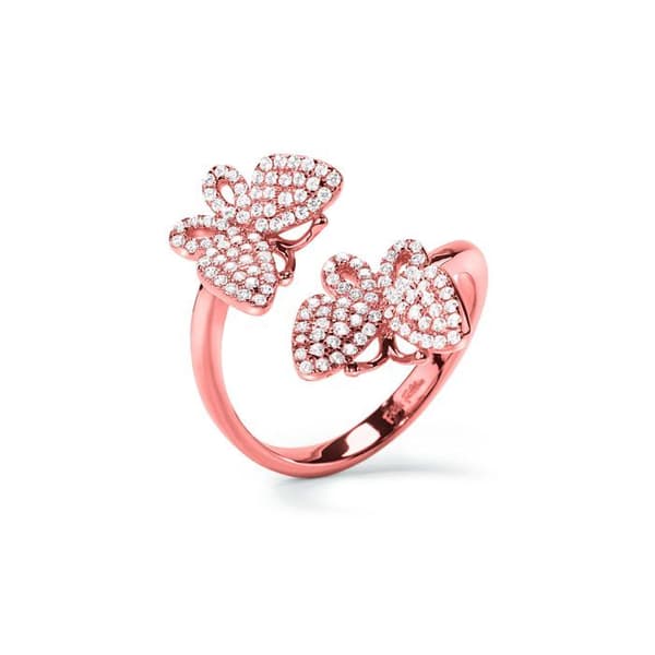 Kvinna ring - Folli Follie - 3R17S014RC-56 - Rosa kristall - Sterlingsilver - Tidlös elegans
