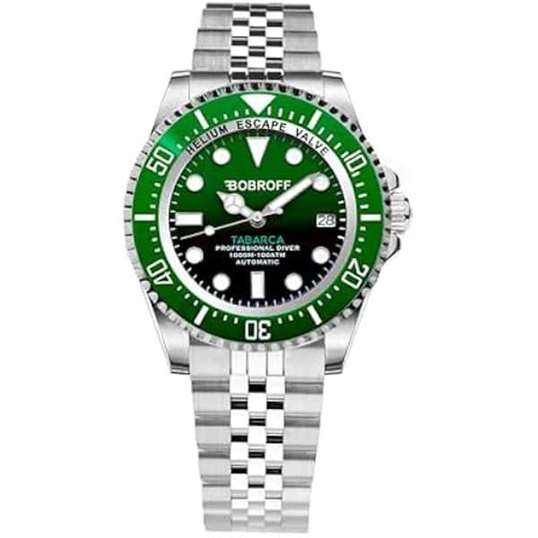 Bobroff Herr Analog Automatisk klocka i rostfritt stål BF0002bv-BFSTJ - Grön - 42mm