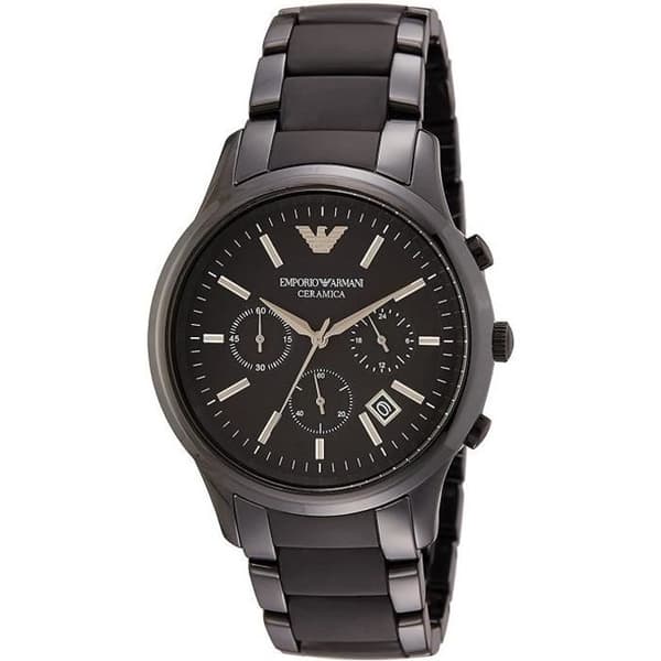 Emporio Armani herr 43 mm keramiskt armband &amp; fodral kvartsklocka AR1452