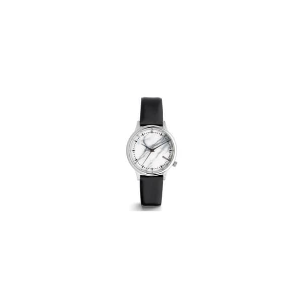 Klocka - Komono - ESTELLE MARMOR VIT - Svart Läder - Japanskt Kvarts - 36mm