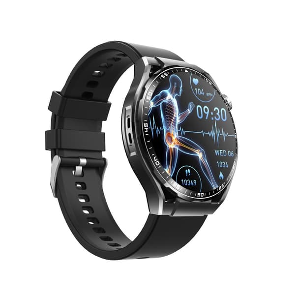INF Smartklocka med EKG, pulsmätare, fitnesstracker och flera sportlägen Svart silikonband