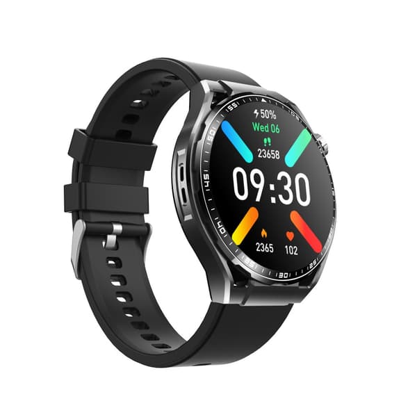 INF Smartklocka med EKG, pulsmätare, fitnesstracker och flera sportlägen Svart silikonband