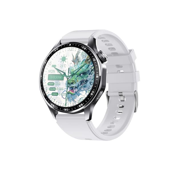 INF Smartwatch med EKG, pulsmåler, blodtryksmåler og skridttæller Sort grå silikone