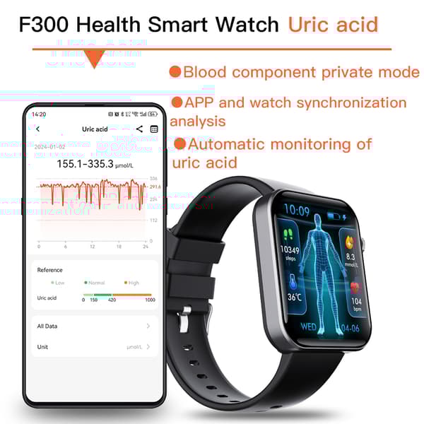 INF Smartwatch syke- ja verenpainemittarilla, veren happisaturaatiolla ja askelmittarilla Musta ja ruskea nahkaranneke
