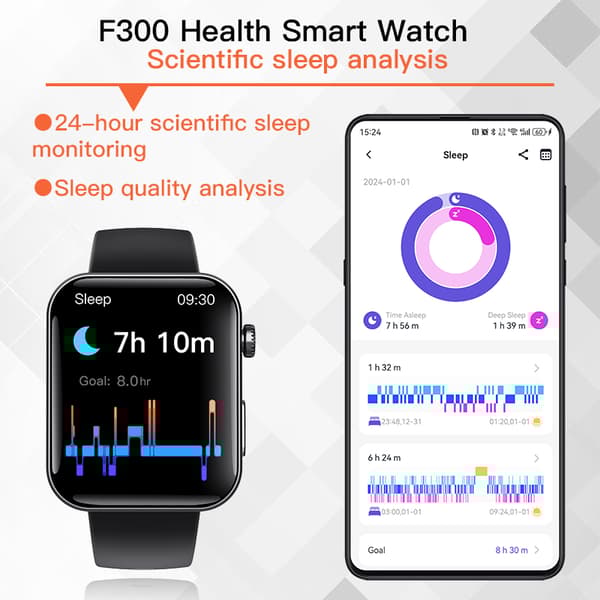 INF Smartwatch syke- ja verenpainemittarilla, veren happisaturaatiolla ja askelmittarilla Musta ja ruskea nahkaranneke