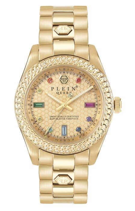 Philipp Plein - Klocka Dam - Kvarts - Analog - Armband Rostfritt stål Guld - PWDAA0721