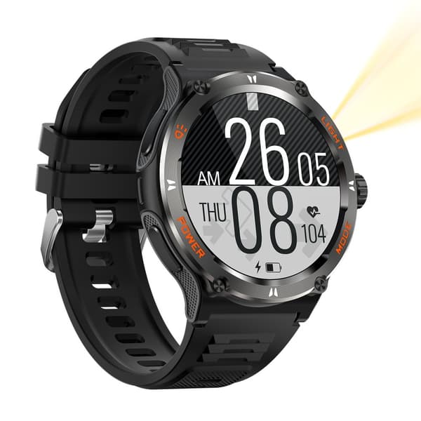 INF Smartwatch med Fitnesstracker, Pulsmätare och Sömnmonitor Svart