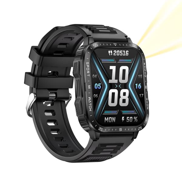 INF Smartwatch med pulsmåler, blodtryksmåler og blodoxygensmåling Sort
