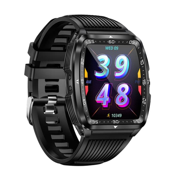 INF Smartwatch med pulsmåler, blodtryksmåler og blodoxygensensor Sort