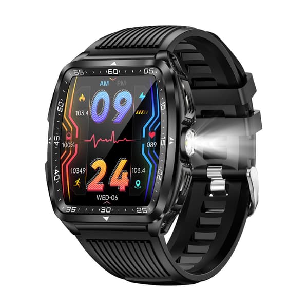 INF Smartwatch med pulsmåler, blodtryksmåler og blodoxygensensor Sort