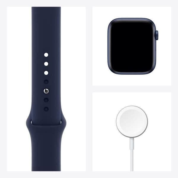 Apple Watch Series 6 GPS - 44mm blå aluminiumfodral - Intense Blue rem (2020) - Renoverad - Bra skick- REFURBISHED