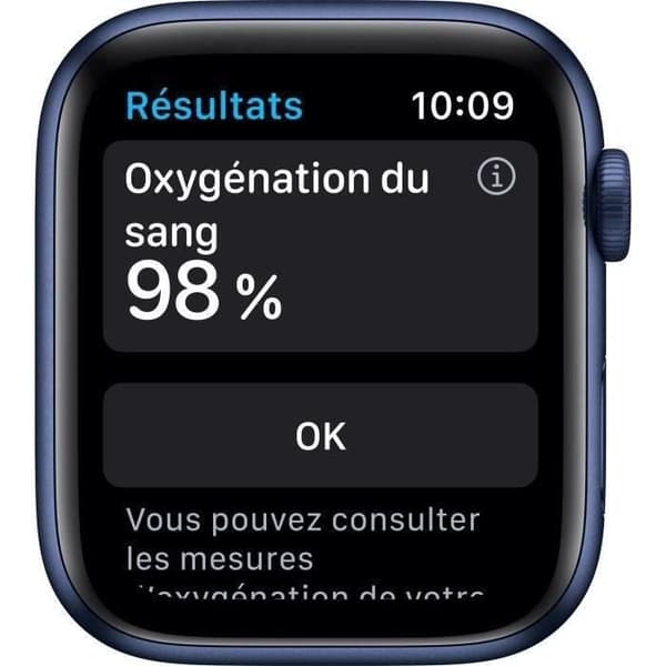 Apple Watch Series 6 GPS - 44mm blå aluminiumfodral - Intense Blue rem (2020) - Renoverad - Bra skick- REFURBISHED