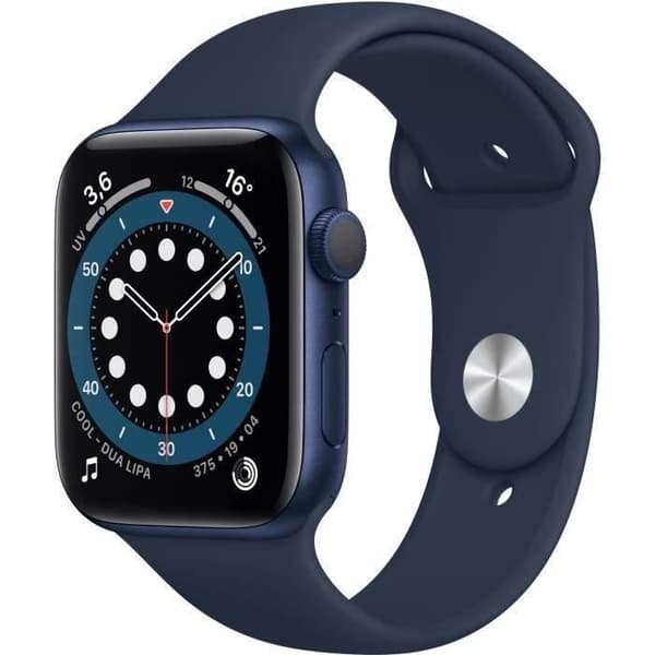 Apple Watch Series 6 GPS - 44mm blå aluminiumfodral - Intense Blue rem (2020) - Renoverad - Bra skick- REFURBISHED