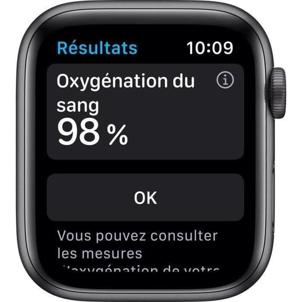 Apple Watch Series 6 GPS - 44mm Space Grey aluminiumfodral - Svart band (2020) - Renoverad - Bra skick- REFURBISHED