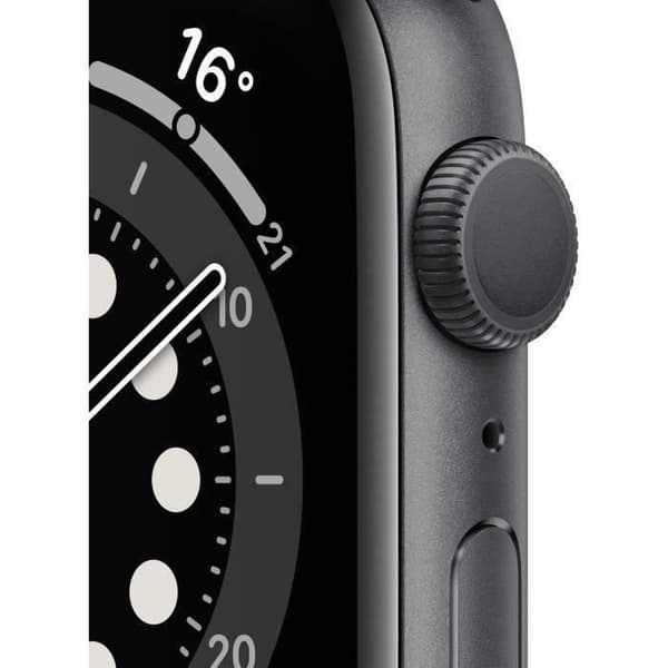 Apple Watch Series 6 GPS - 44mm Space Grey aluminiumfodral - Svart band (2020) - Renoverad - Bra skick- REFURBISHED