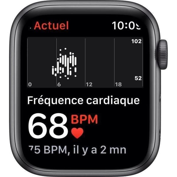 Apple Watch SE GPS - 44mm Space Grey aluminiumfodral - Svart band (2020) - Renoverad - Bra skick- REFURBISHED