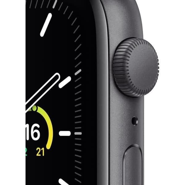 Apple Watch SE GPS - 44mm Space Grey aluminiumfodral - Svart band (2020) - Renoverad - Bra skick- REFURBISHED