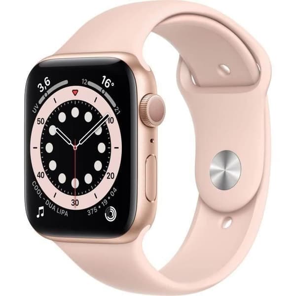 Apple Watch Series 6 GPS - 44mm guld aluminiumfodral - Rose des Sables armband (2020) - Renoverad - Bra skick- REFURBISHED
