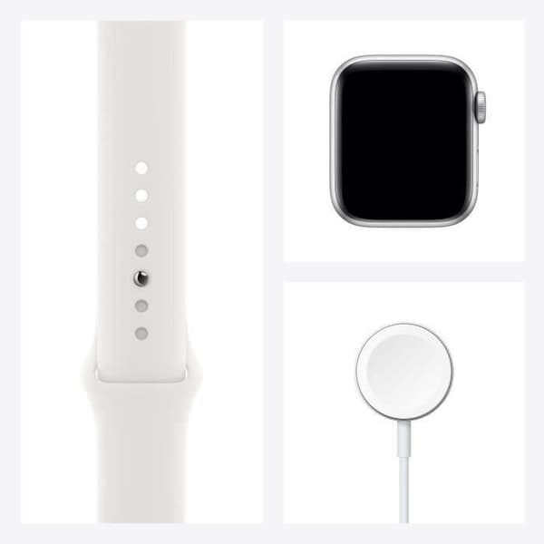 Apple Watch SE GPS - 40mm Silver aluminiumfodral - Vit band (2020) - Renoverad - Bra skick- REFURBISHED