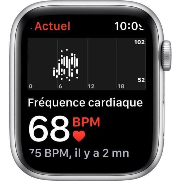 Apple Watch SE GPS - 44mm Silver aluminiumfodral - Vit band (2020) - Renoverad - Utmärkt skick- REFURBISHED