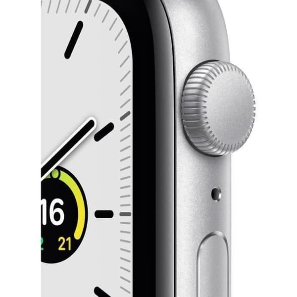Apple Watch SE GPS - 44mm Silver aluminiumfodral - Vit band (2020) - Renoverad - Utmärkt skick- REFURBISHED