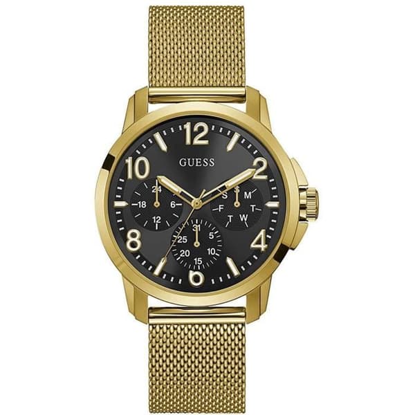 GUESS VOYAGE Herr 42mm Armband Rostfritt Stål Guld Quartz Klocka W1040G3