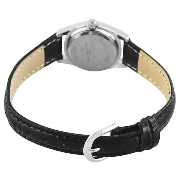 Excellanc damklocka med armband i konstläder – svart/silver med klassisk stil