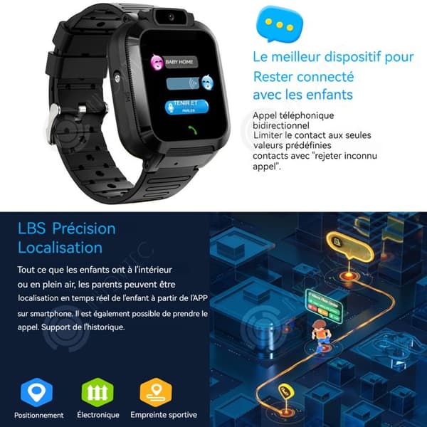 INN Smart Watch 1,44 tums färgpekskärm 128x128 pixlar pojkar och flickor som placerar smartklocka för barn