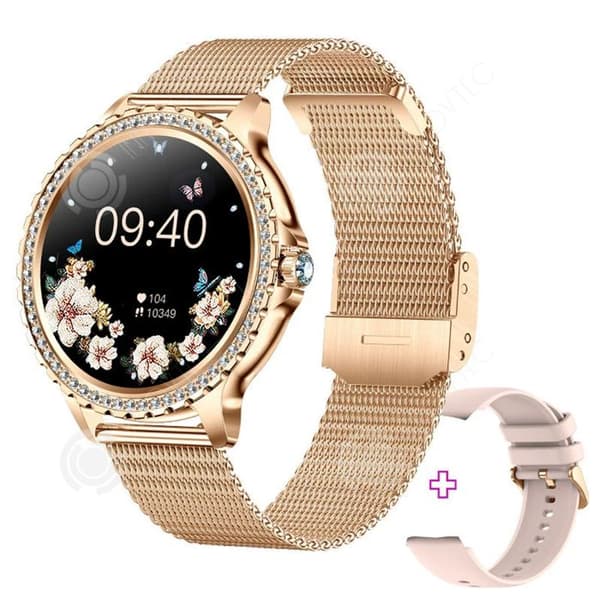 INN Smartwatch för kvinnor 1,3 tum ip68 vattentät med armband i rostfritt stål smartwatch smart klocka sportklocka