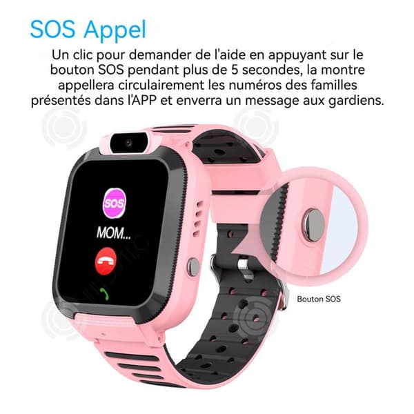 INN Smart Watch 1,44 tums färgpekskärm 128x128 pixlar pojkar och flickor som placerar smartklocka för barn