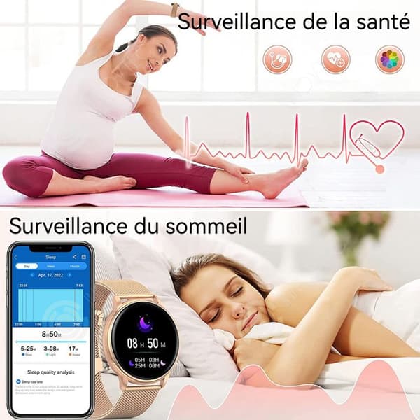 INN Smartwatch Kvinna med Hälsovård och AI-Assistent, Intelligenta Notiser, Android-kompatibel Smartwatch OS
