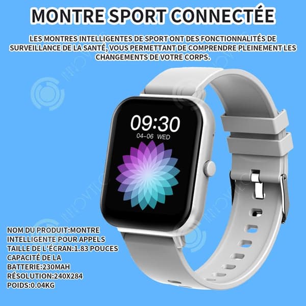 INN Smart Watch 8x3x3cm 1,83 tums ansluten klocka dam män sportklocka samtal ringer smart sportklocka