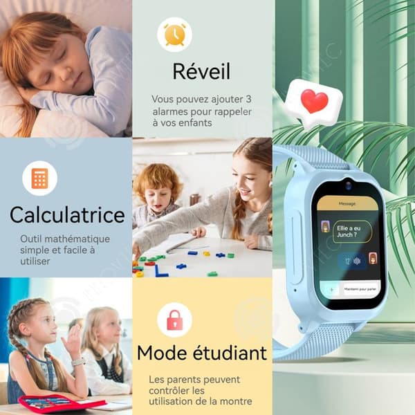 INN Smartklocka för barn Blå telefon Titta på 4G-videosamtal Smartwatch Smartklocka för barn Barngåvor